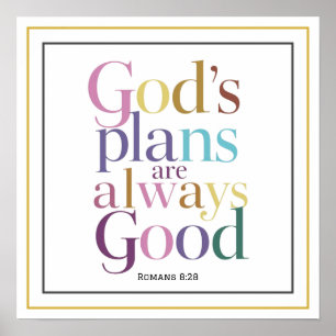 Elegante Gods Plannen Zijn Altijd Goed Schriftuur Poster