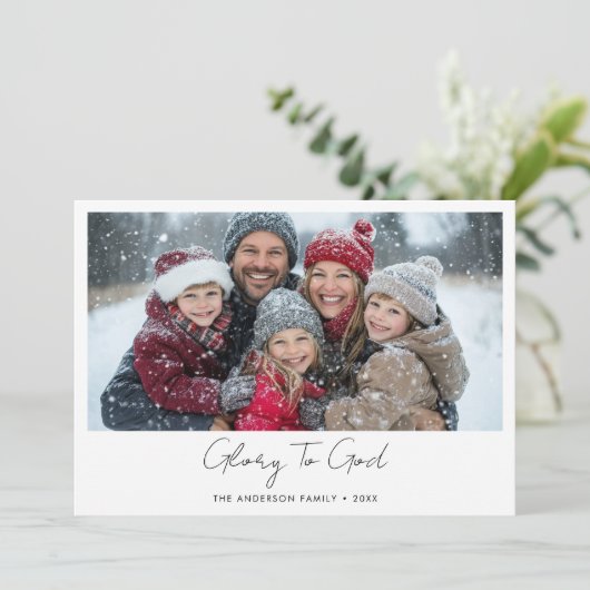 Elegante godsdienstige heerlijkheid voor God Chris Feestdagenkaart (Staand voorkant)