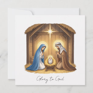 Elegante godsdienstige heerlijkheid voor God Chris Feestdagenkaart