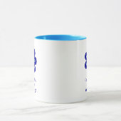 Elegante goede vibes, blauwe bloem kwaad oog amule mok (Midden)