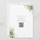 Elegante Gold Arch Greenery Bloemendoop QR-code Kaart (Achterkant)