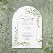 Elegante Gold Arch Greenery Bruidsmeisjes Luncheon Kaart