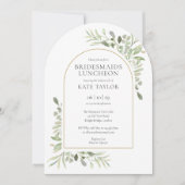 Elegante Gold Arch Greenery Bruidsmeisjes Luncheon Kaart (Voorkant)