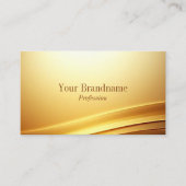 Elegante Gold Beige Curve Decor Logo en QR-code Visitekaartje (Voorkant)