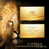 Elegante Gold Beige Curve Decor met Monogram Edel Visitekaartje