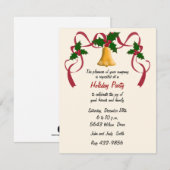 Elegante Gold Bell vakantie uitnodiging (Voorkant / Achterkant)