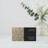 Elegante Gold Black Finance Consultant Visitekaartje (Staand voorkant)
