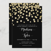 Elegante Gold & Black Glitter Confetti minimalist Kaart (Voorkant / Achterkant)