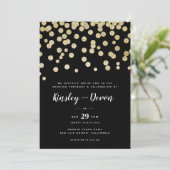 Elegante Gold & Black Glitter Confetti minimalist Kaart (Staand voorkant)