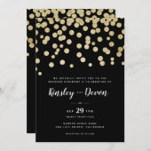 Elegante Gold & Black Glitter Confetti minimalist Kaart (Voorkant / Achterkant)