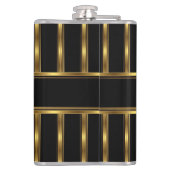 Elegante Gold Black Metal look Monogram Naam Heupfles (Achterkant)