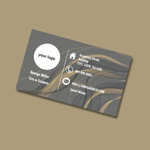 Elegante Gold Black Minimalist Professional logo Visitekaartje