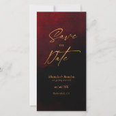 Elegante Gold Black Red Wedding Save the Date Kaar (Voorkant)