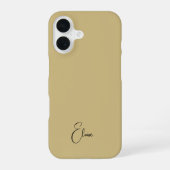 Elegante Gold Black Script Kalligrafie iPhone 16 Hoesje (Achterkant)