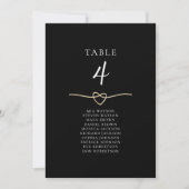 Elegante Gold Black Trouwtafel Zitting Kaart (Voorkant)