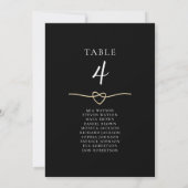 Elegante Gold Black Trouwtafel Zitting Kaart (Achterkant)