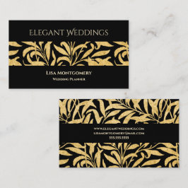 Elegante Gold Black Wedding Planner Visitekaartje