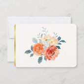 Elegante Gold Blush Bloemen Script Wedding QR Code RSVP Kaartje (Achterkant)