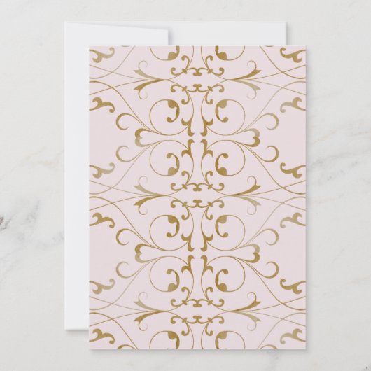 Elegante Gold Blush Swirl Engagement Party Uitnodi Kaart (Achterkant)