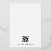 Elegante Gold Border Script Foto QR Code Huwelijk Folie Uitnodiging (Achterkant)