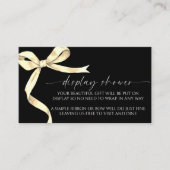 Elegante Gold Bow Display Baby shower behuizing Informatiekaartje (Voorkant)