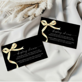 Elegante Gold Bow Display Baby shower behuizing Informatiekaartje