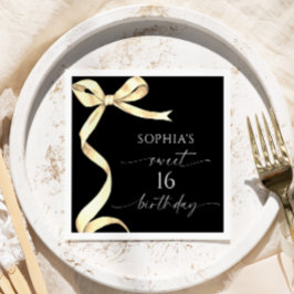 Elegante Gold Bow Sweet 16 verjaardagsfeestje Servet