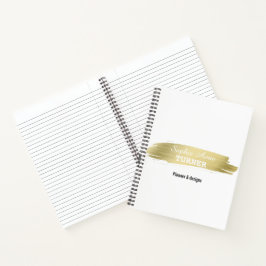 Elegante Gold Brush Stroke Professional Planner Notitieboek