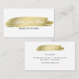 Elegante Gold Brush Stroke Professional Visitekaartje
