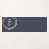 Elegante Gold Circle Gepersonaliseerde Marine Blau Yogamat (Voorkant (horizontaal))