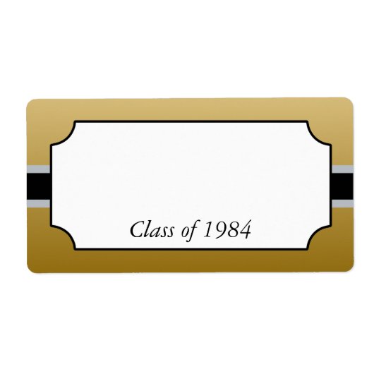 Elegante Gold Class Reunion Naam Tag Labels (Voorkant)