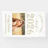 Elegante Gold Class van 2026 Foto Afgestudeerde Spandoek (Horizontaal)