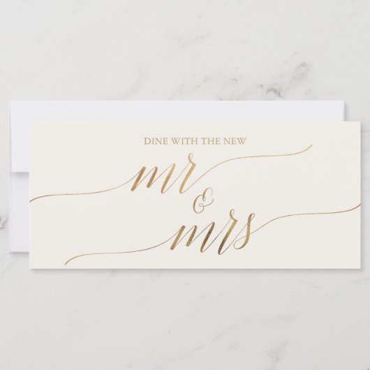 Elegante Gold Cream Hanging Zitenkaart Header (Achterkant)