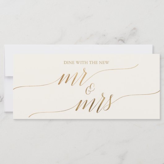 Elegante Gold Cream Hanging Zitenkaart Header (Voorkant)