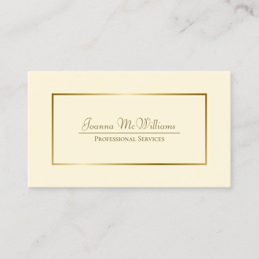 Elegante Gold & Cream Professionele QR-code Visitekaartje (Voorkant)