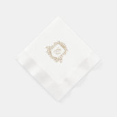 Elegante Gold Crest Monogram Custom Wedding Servet (Hoek)