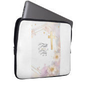 Elegante Gold Cross Electronics Bag Laptop Sleeve (Voorkant Rechts)