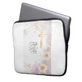 Elegante Gold Cross Electronics Bag Laptop Sleeve (Voorkant Links)