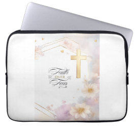 Elegante Gold Cross Electronics Bag Laptop Sleeve