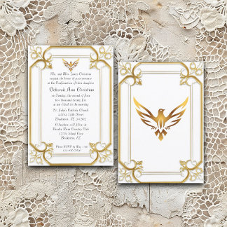 Elegante Gold Dove bevestiging Kaart