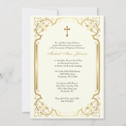 Elegante Gold Dove Blue Rozen doop Kaart (Voorkant)