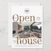 Elegante Gold Effect Business Open House One Photo Kaart (Voorkant)