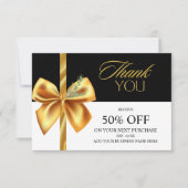 Elegante Gold en Black Business-bedankkaart Bedankkaart (Voorkant)