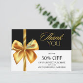 Elegante Gold en Black Business-bedankkaart Bedankkaart (Staand voorkant)