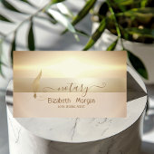Elegante Gold Feather Notary Signing Agent Visitekaartje