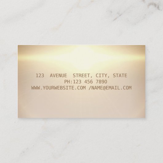 Elegante Gold Feather Notary Signing Agent Visitekaartje (Achterkant)