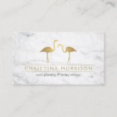 Elegante Gold Flamingos Event Planner White Marble Visitekaartje (Voorkant)