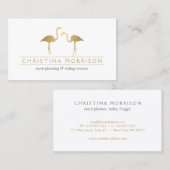 Elegante Gold Flamingos Event Planner Wit Visitekaartje (Voorkant / Achterkant)