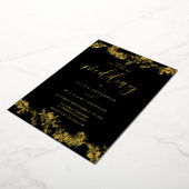 Elegante  Gold Foil Bloemen bruiloft Folie Uitnodiging (Gedraaid)