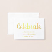 Elegante Gold Foil Graduation Party uitnodiging (Voorkant met envelop)